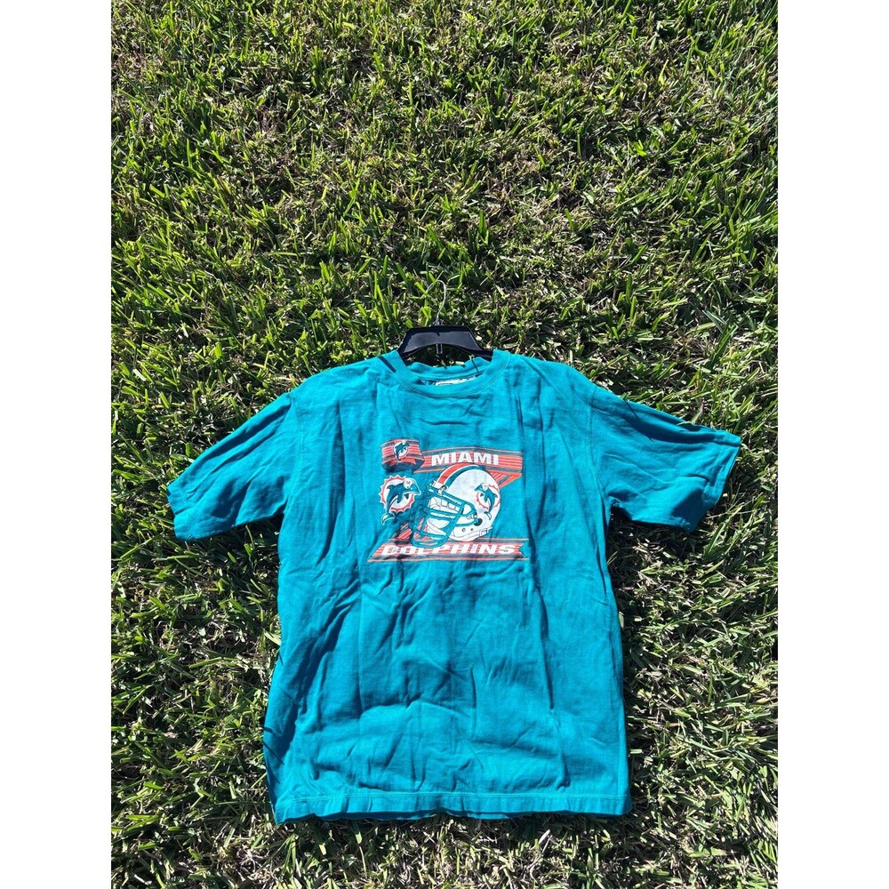 Vintage 90s Miami Dolphins Pro Edge Heavyweight Cotton T Shirt Mens Large NFL
